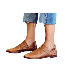 Beek Puffin Leather Booties Saddle tan size 7